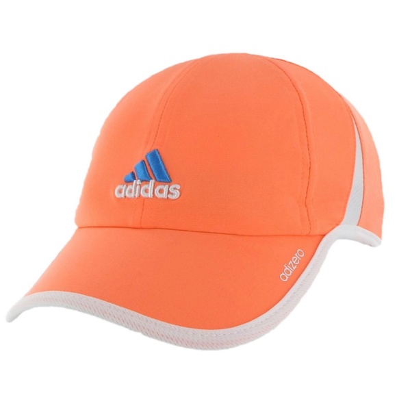 *Like New* Adidas Women's Adizero ll Cap, Glow Orange/White/Solar Blue- One Size - Picture 1 of 9